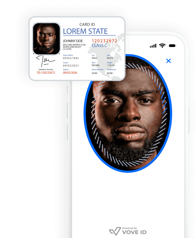 a man's identity being verified