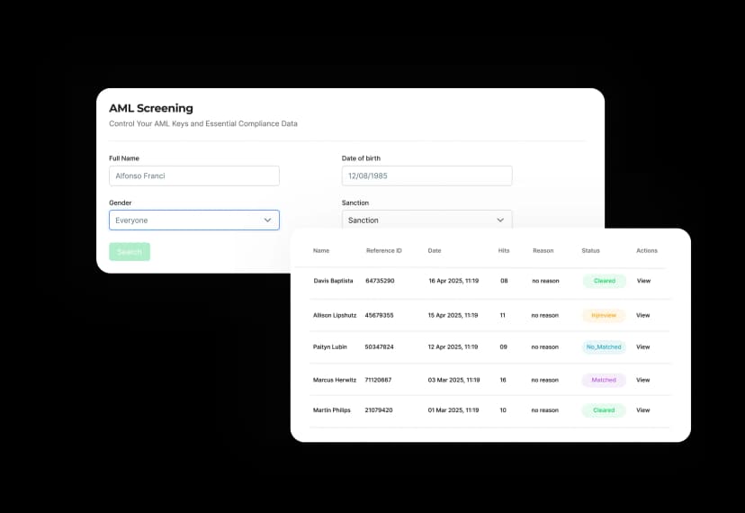 AML monitoring, ready in minutes