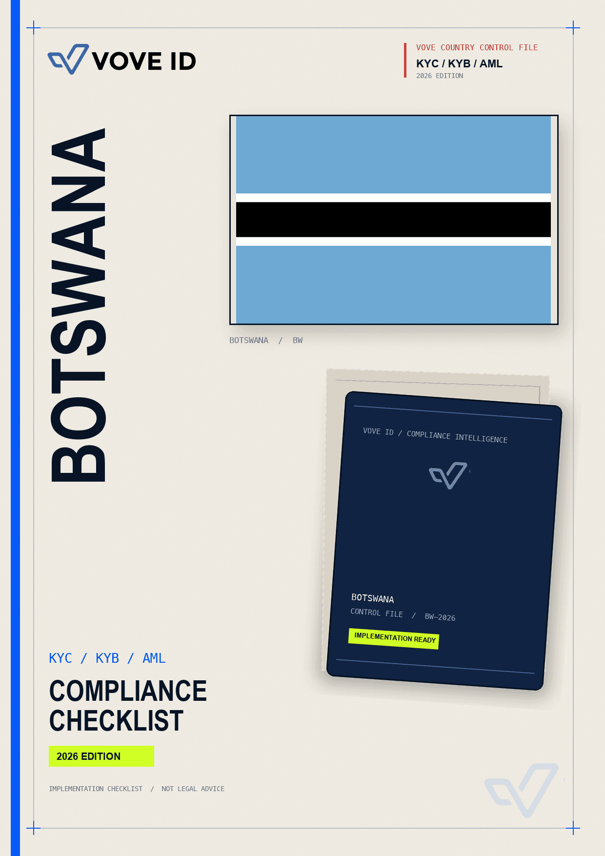 بوتسوانا KYC, KYB and AML compliance checklist cover