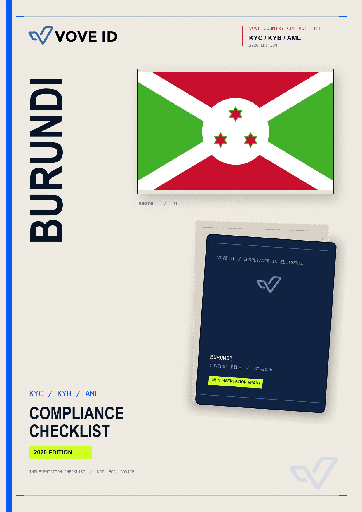 بوروندي KYC, KYB and AML compliance checklist cover