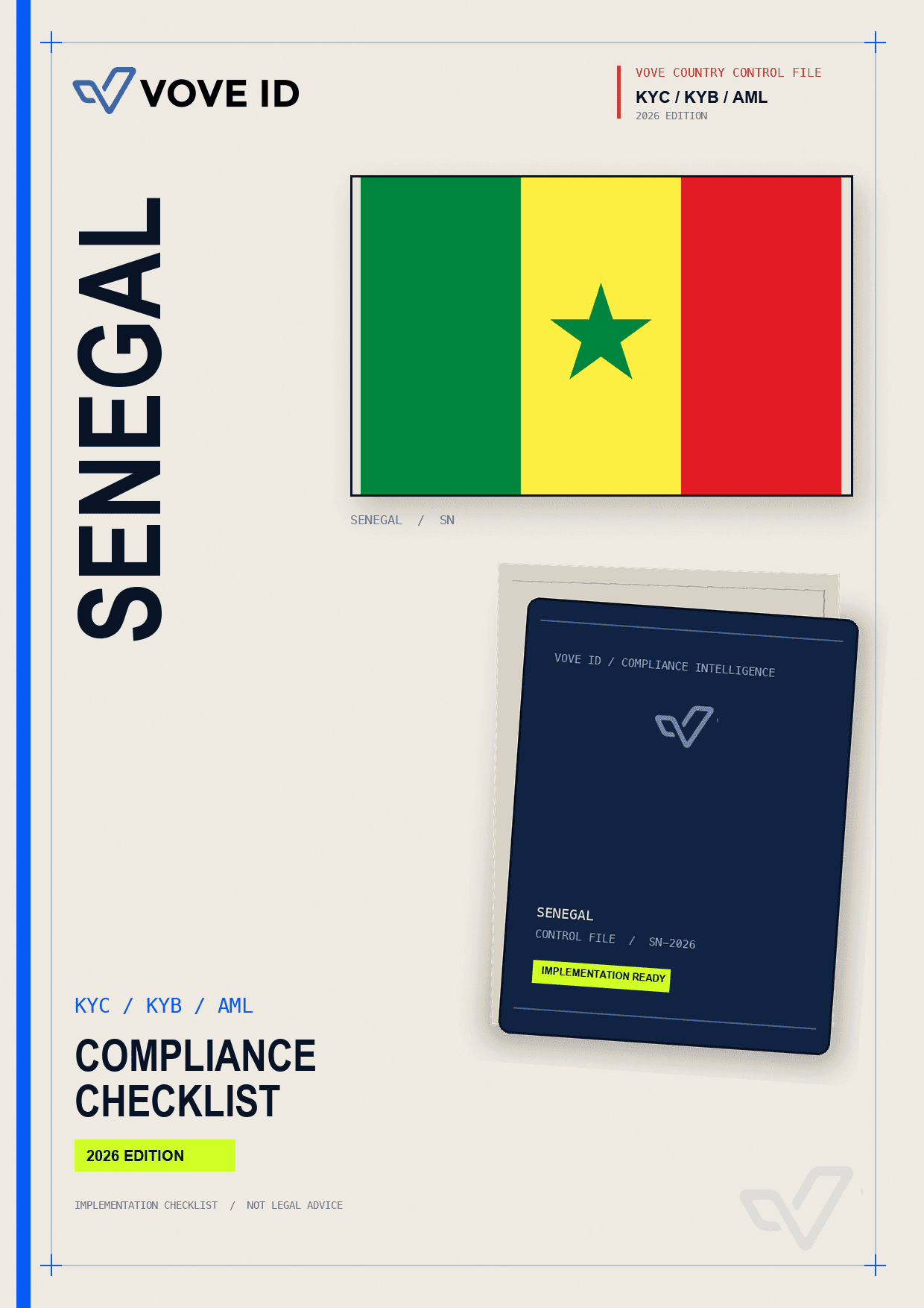 Senegal KYC, KYB and AML compliance checklist cover
