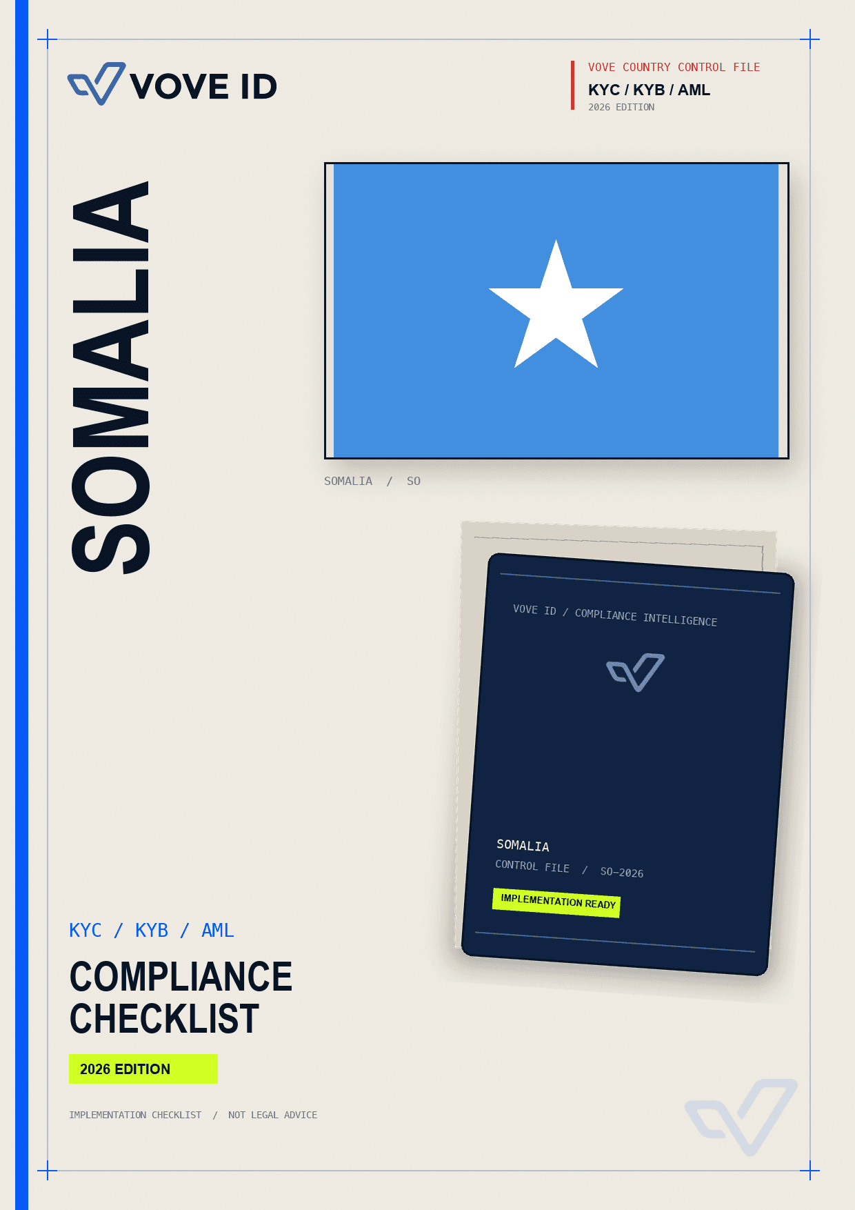 Somalia KYC, KYB and AML compliance checklist cover
