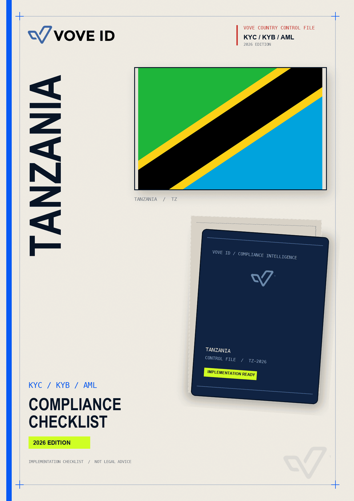 Tanzania KYC, KYB and AML compliance checklist cover