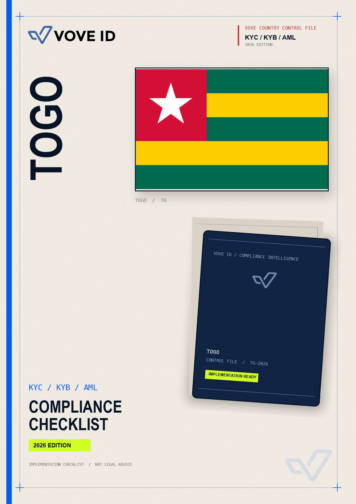 توغو KYC, KYB and AML compliance checklist cover