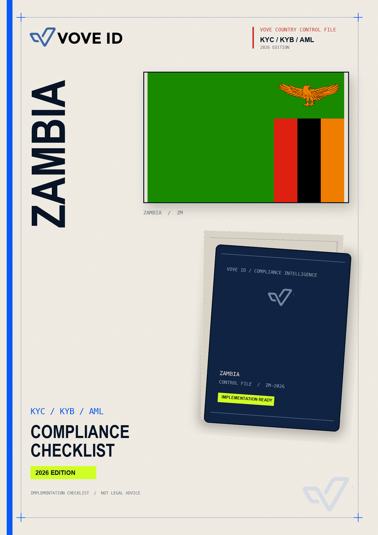 Zambia KYC, KYB and AML compliance checklist cover
