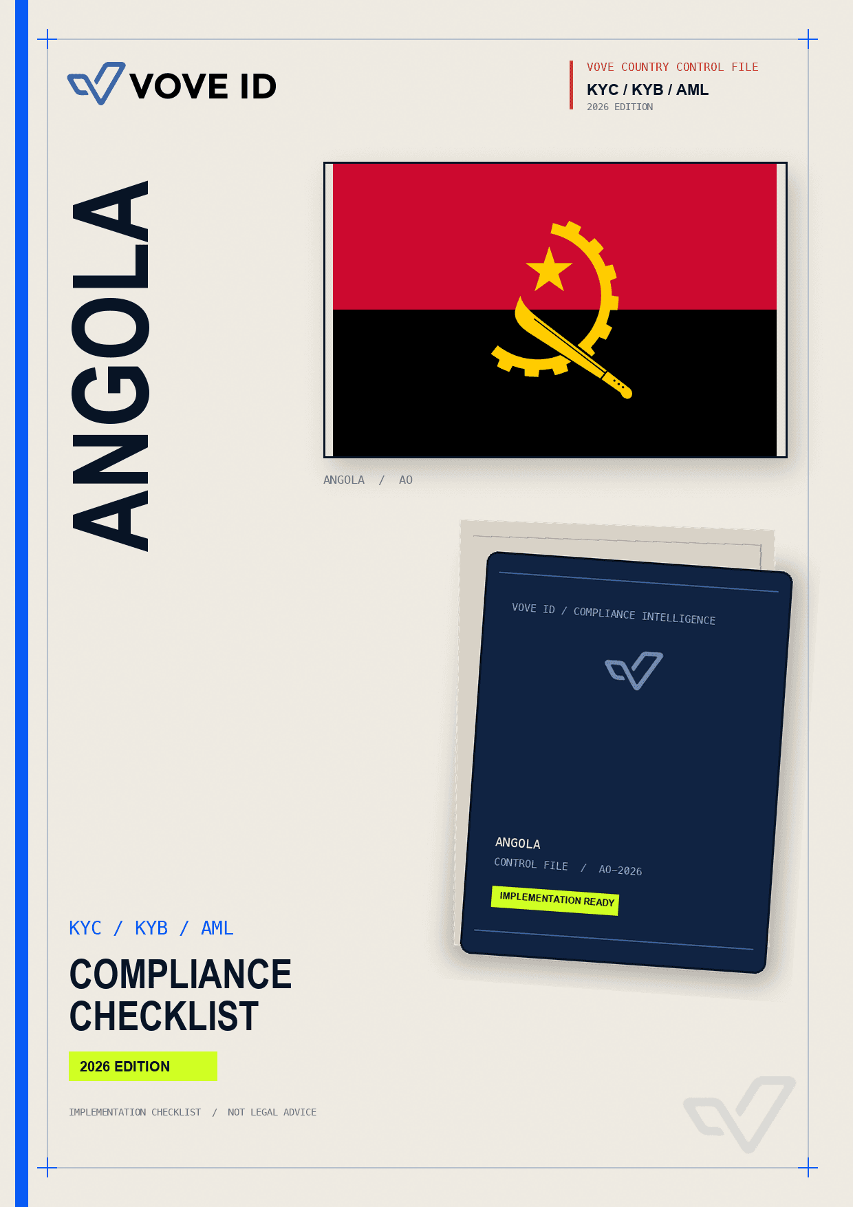 أنغولا KYC, KYB and AML compliance checklist cover