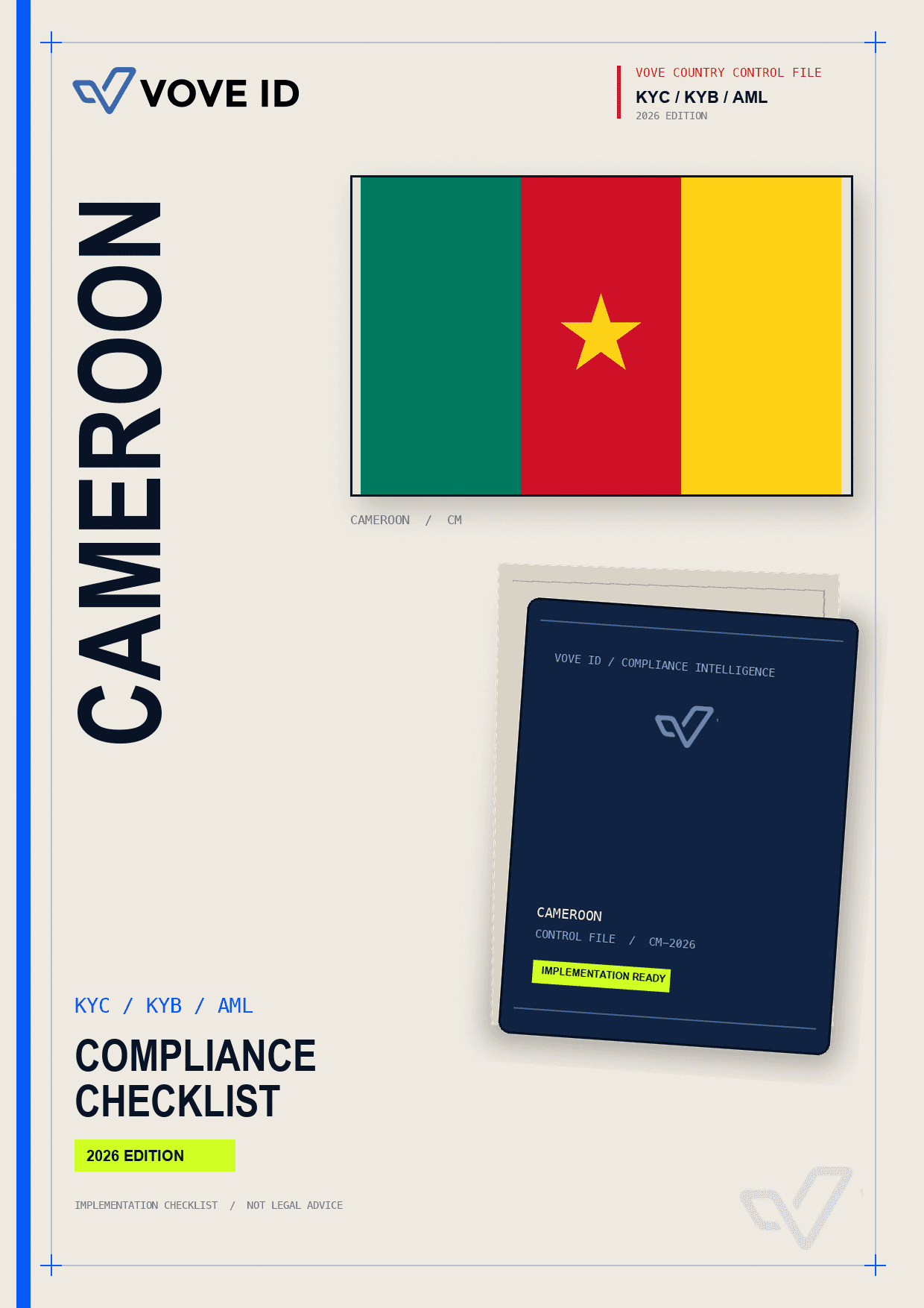 Cameroon KYC, KYB and AML compliance checklist cover