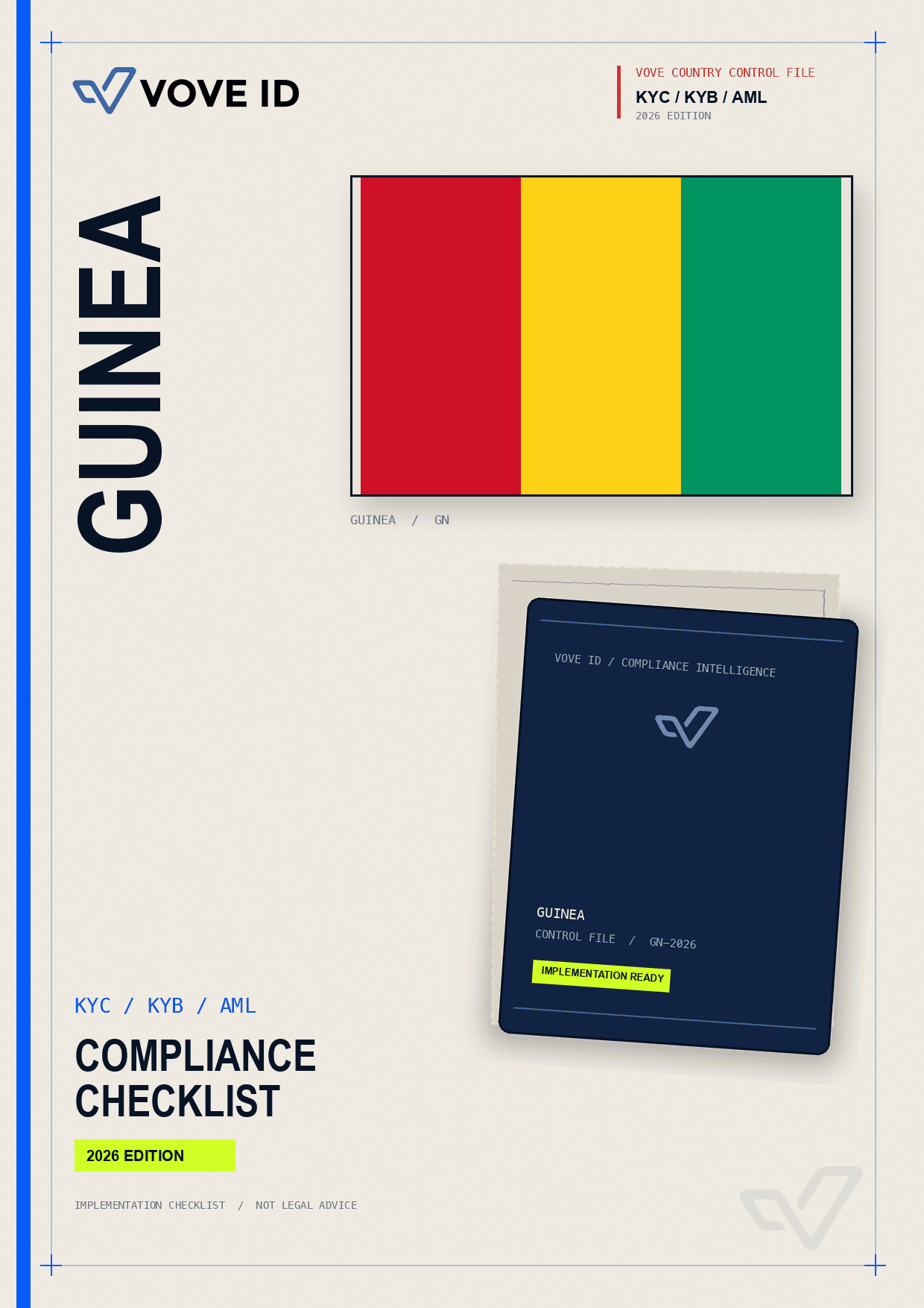 Guinea KYC, KYB and AML compliance checklist cover