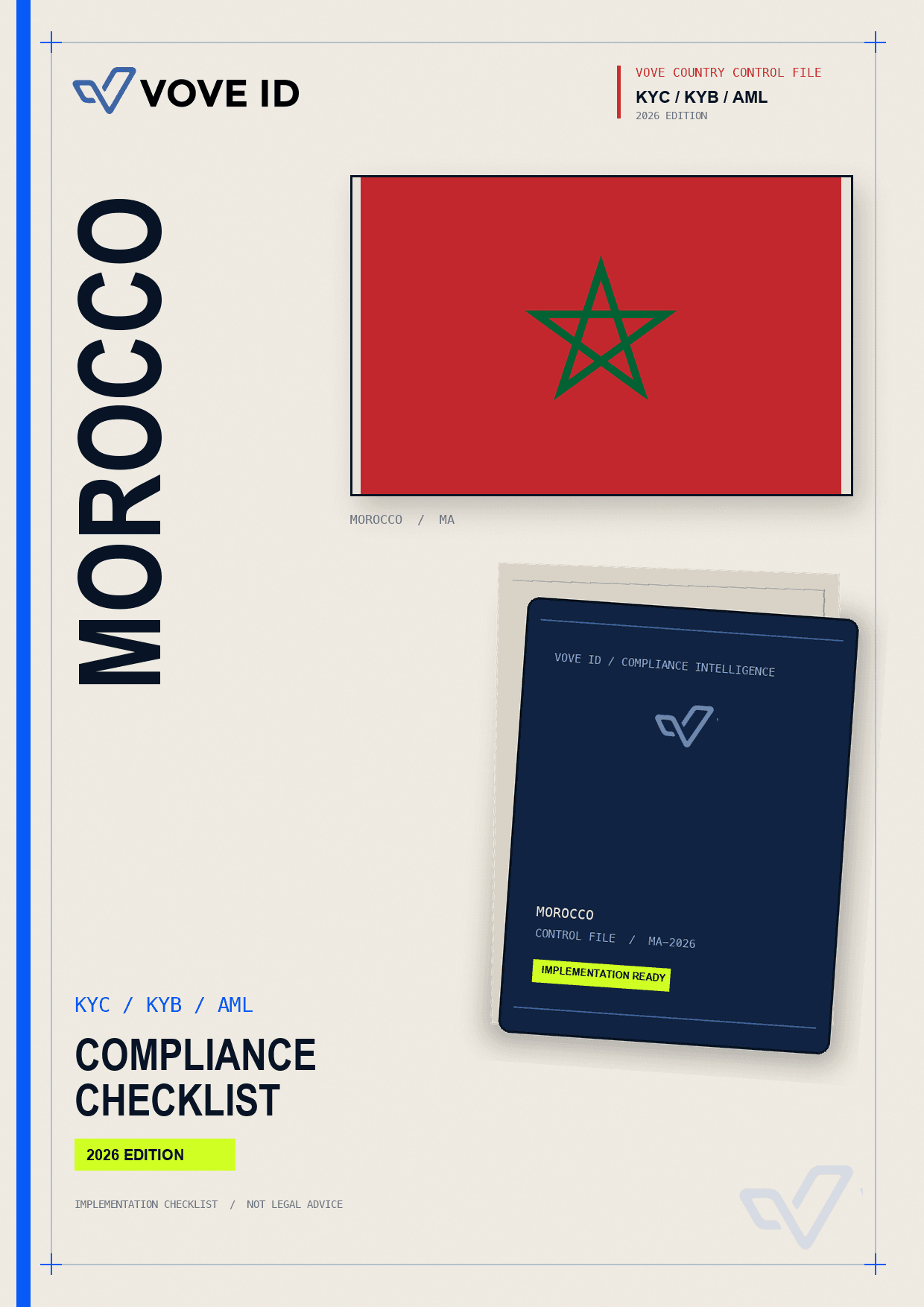 Morocco KYC, KYB and AML compliance checklist cover