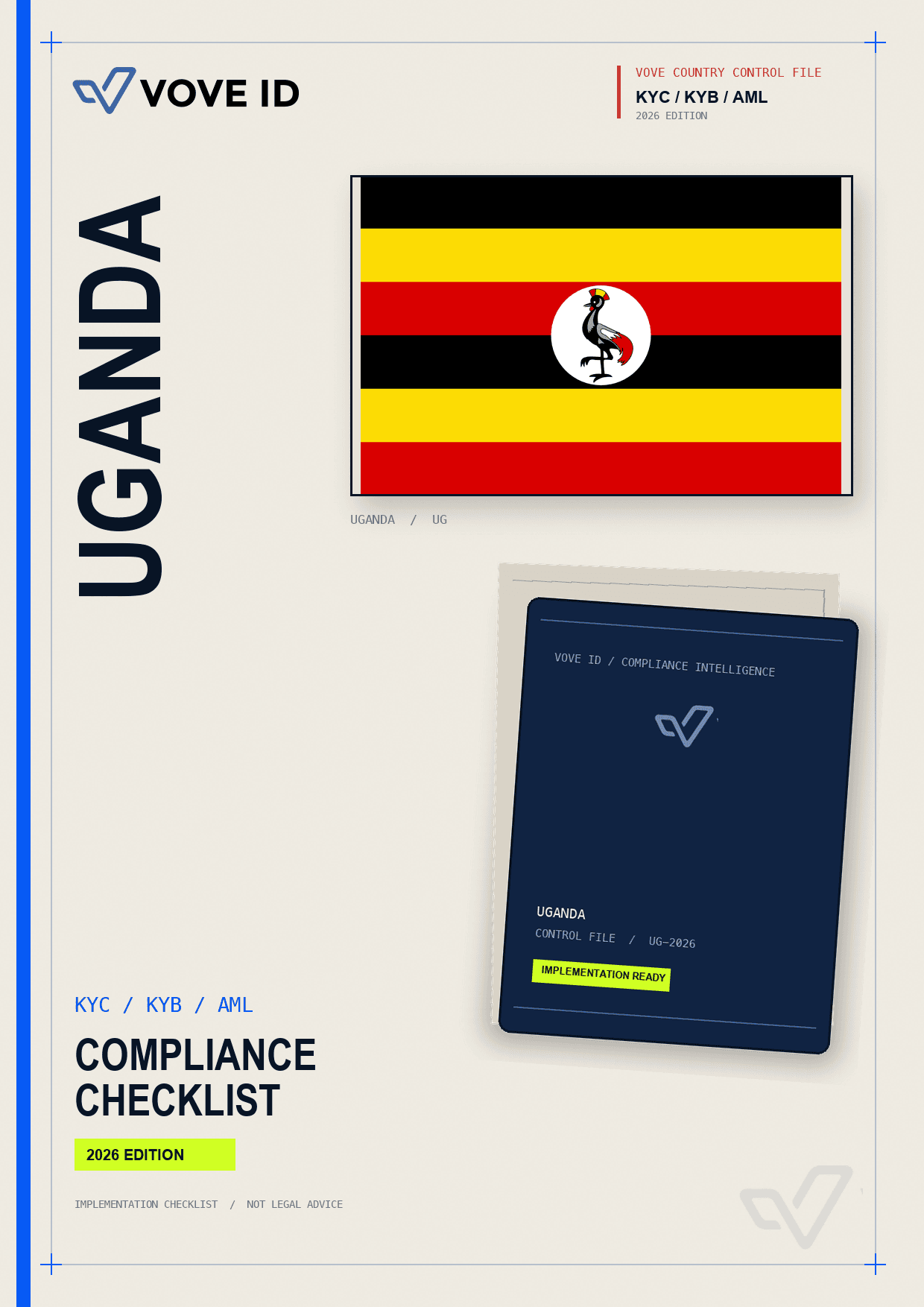 Uganda KYC, KYB and AML compliance checklist cover